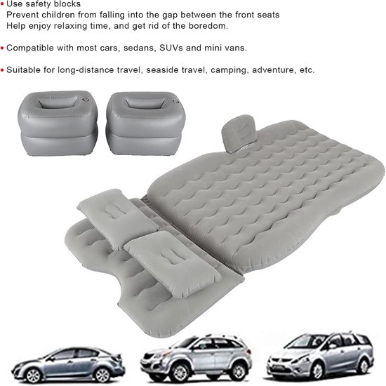 Auto Luchtbed - Auto Matras - Opblaasbaar - Incl. Kussens - Ideaal voor Camping - Auto opblaasbaar bed - Achterbank bed - Reizen - Camping - Auto slaapmatras - Zwart van Merkloos — afbeelding 3
