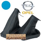 Soufflet de levier de vitesse et de frein à main en cuir véritable Opel Tigra Twin Top (années 2004-2010) avec coutures bleues