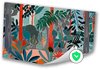 Natuur, Abstracte kunst, Planten, Groen, oranje, blauw, grijs, rood