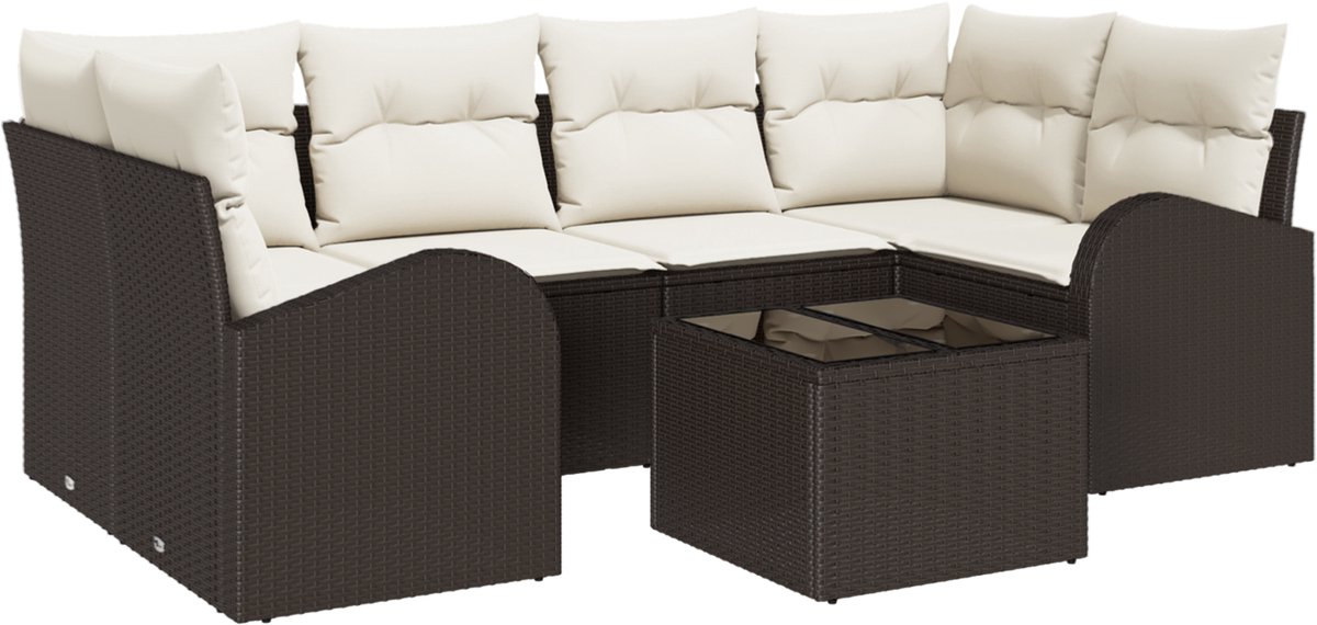 vidaXL - Tuinbank - Set - Bruin - 55 - x - 55 - x - 37 - cm - poly - rattan
