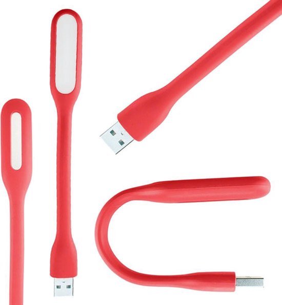 Flexibele USB LED Lamp I Draagbare USB LED-leeslamp I USB Licht I Laptop Leeslamp I Leeslicht I Rood van Merkloos — afbeelding 3