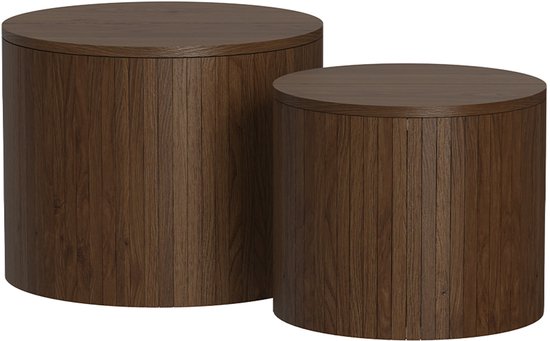 Vicco TaviloSalontafel set – 48 x 48 cm 2 delen Walnoot 2 delen