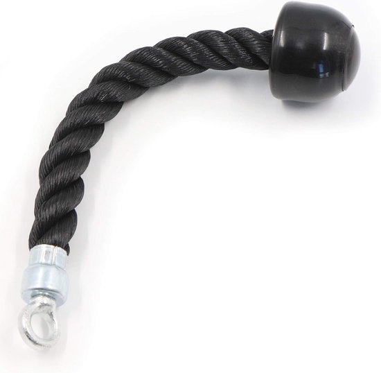 Tricepstouw voor het trekken van het touw voor multigymnastiek, nylon, 70/90/120/150 cm, biceps, triceps met handgreep en karabijnhaak, kabelbeha's, tractietoren-training, 150 cm