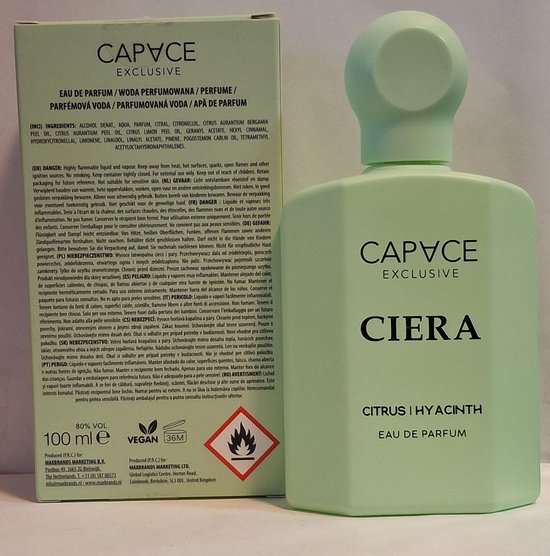 Parfum CAPACE - CIERY For Her - Eau De Parfum 100 Ml - Vaporisateur Sous Blister - Neuf