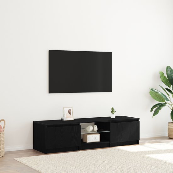 vidaXL TV Kast Zwart Eiken 100 x 30 x 30 cm Bewerkt hout