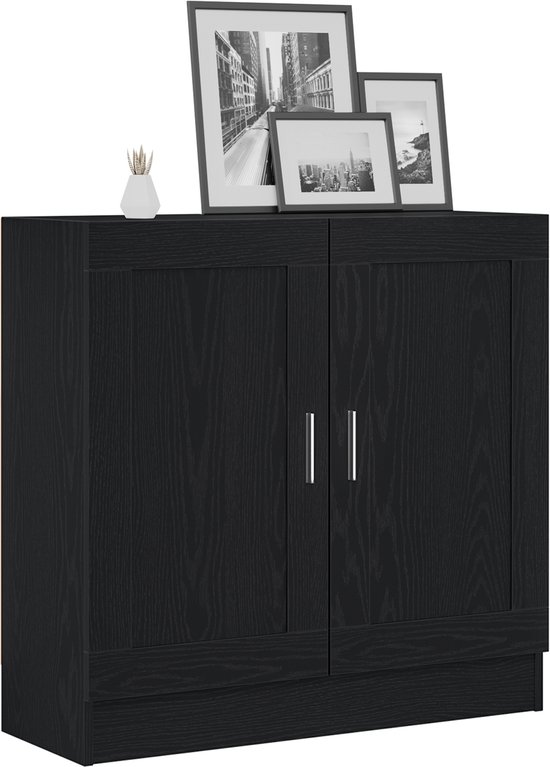 vidaXL - Noir - Chêne - Bibliothèque - - - 82,5 x 30,5 x 80 cm - - - Bois d'ingénierie