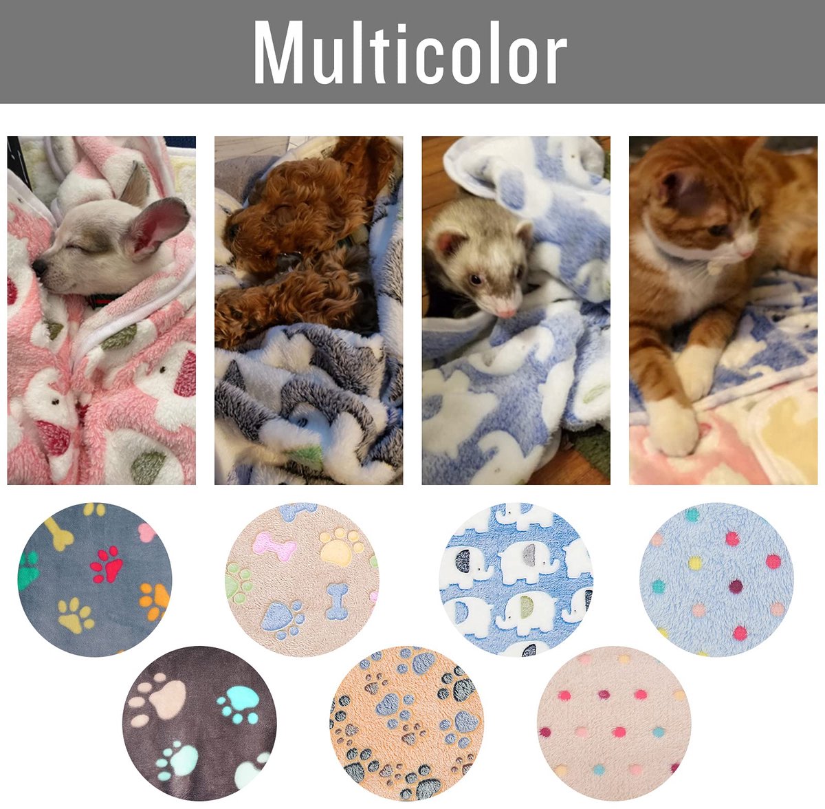 Ibenzoa® Premium Fleece Huisdierdekens Set van 3, Comfortabel en Veelzijdig voor Hond en Kat