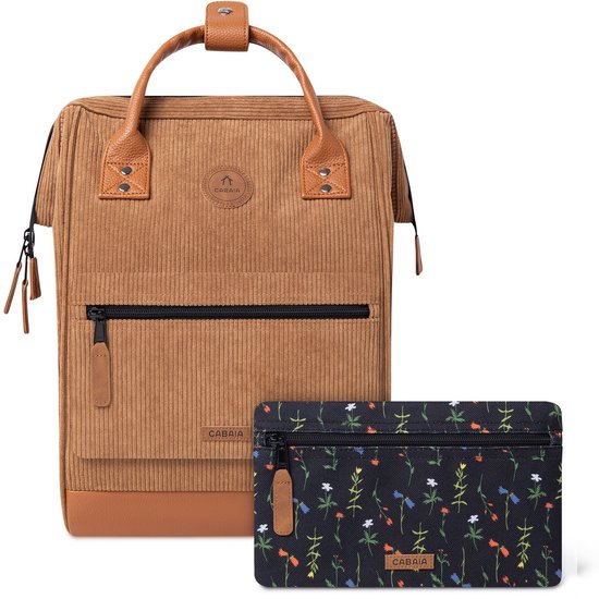 CABAIA - Rugzak Adventurer Medium 18L Dubaï, Computercompartiment 13", Levenslange garantie, Brede opening - Bruin