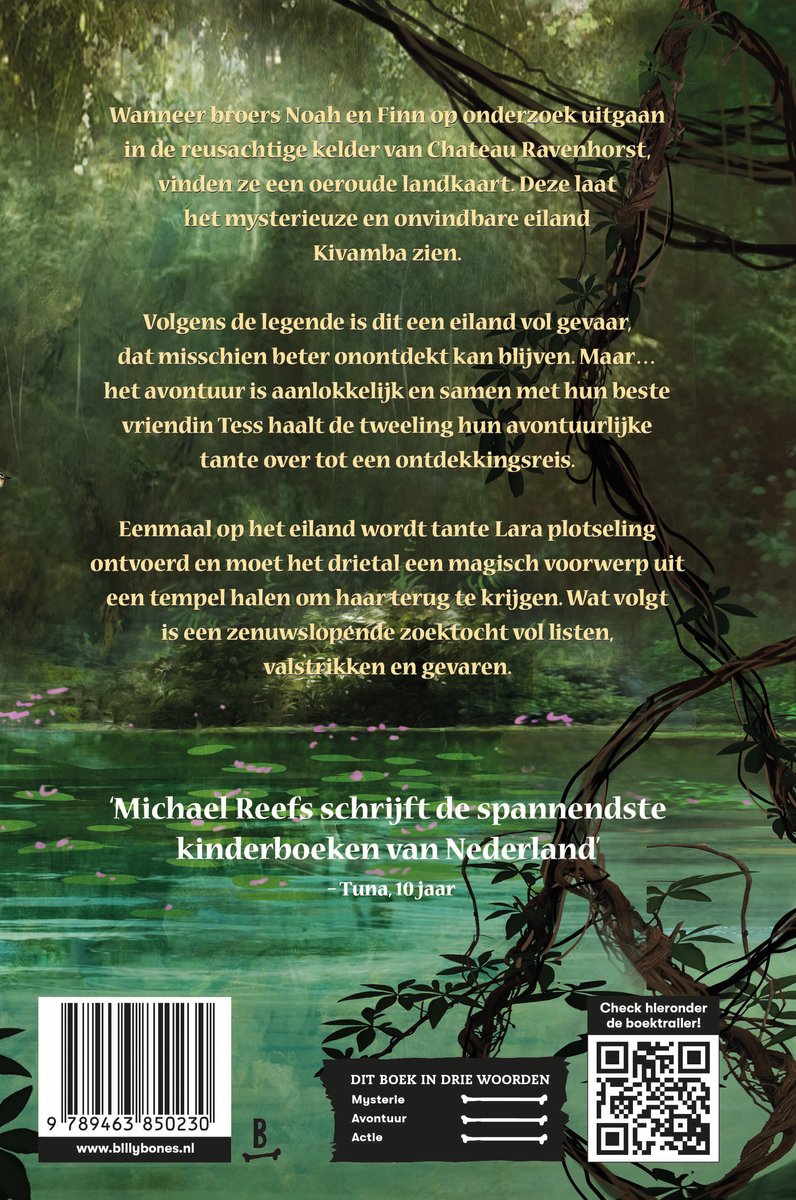 De Tempeljagers 1 - Het verdwenen eiland Kivamba - back cover