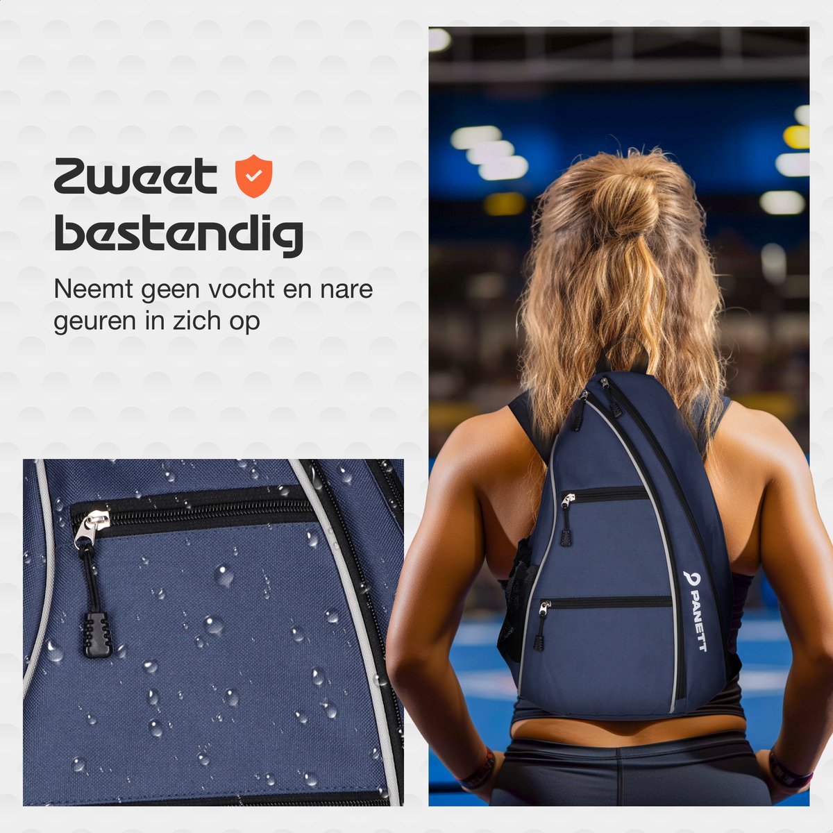 Panett Unisex Padeltas - Gratis Panett Drinkfles - Gratis 3 Panett padelballen - Tas voor meerdere Padelrackets en Ballen - Sport Rugzak voor Padellen - Heren en Dames - 30 L / Blauw thumbnail 4