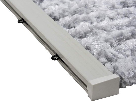 Vliegengordijn Kattenstaart 90x200cm - Grijs Wit - Chenille - Insectenwerend - Voor Deur,Caravan & Camper van Merkloos — afbeelding 3