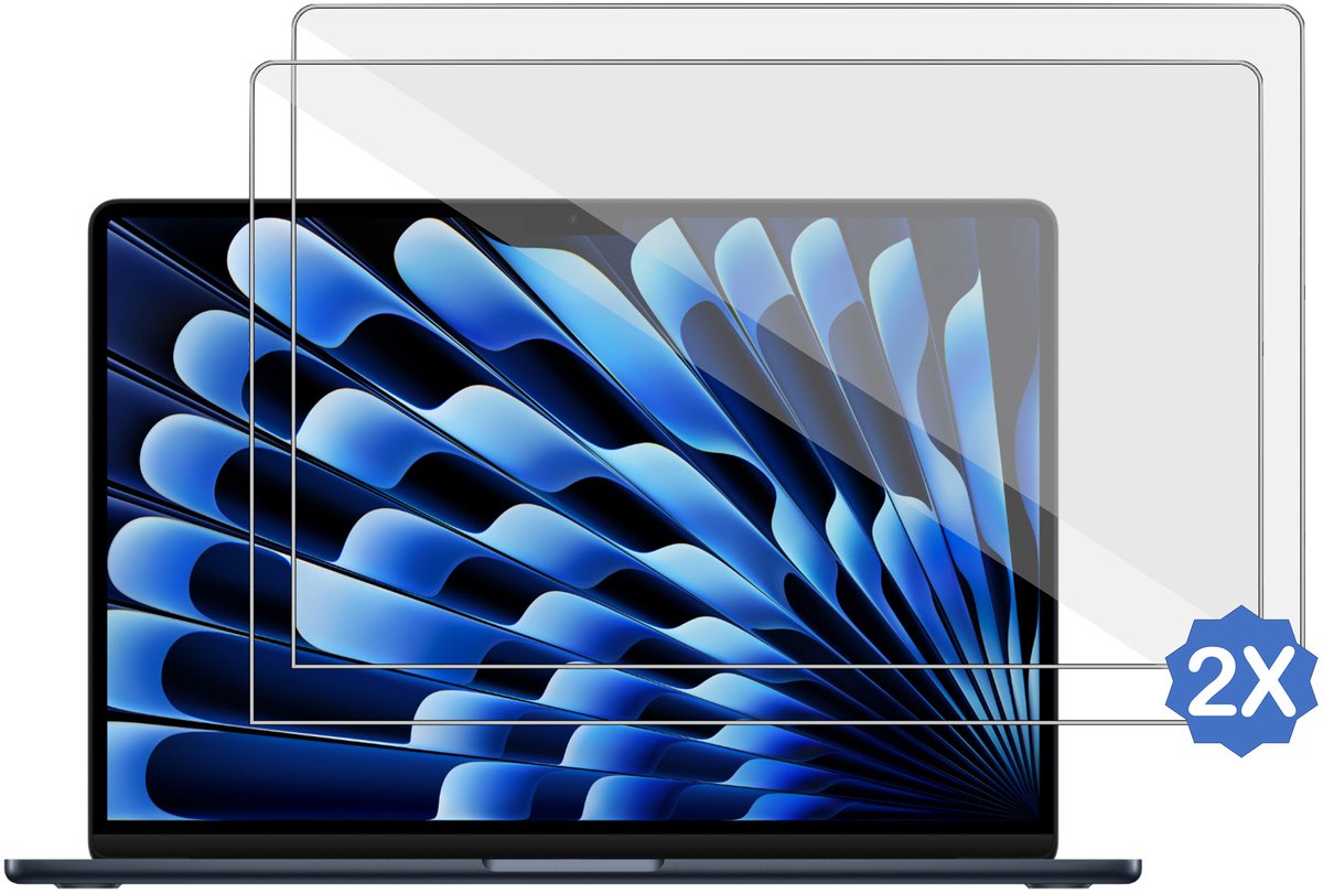 2x TechNow Screenprotector geschikt voor MacBook Pro 16 inch Screenprotector - Gehard Glas - Rounded - Proteqt+