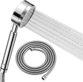 Pommeau de douche professionnel Ibenzoa® avec flexible en acier inoxydable et Technologie d'économie d'eau – 1,5 mètre