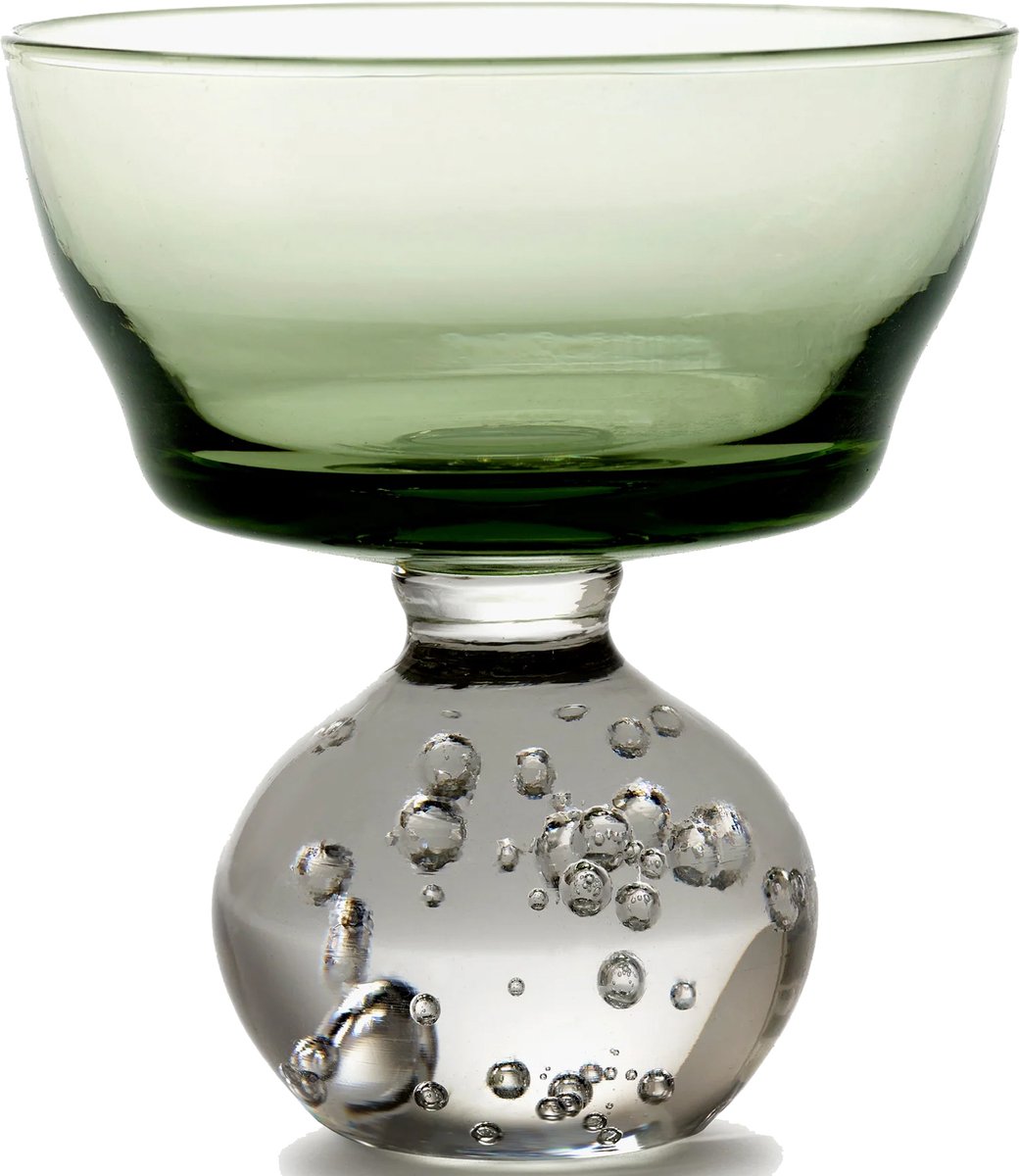 Serax Bela Silva Eternal glas op voet M groen - set van 6
