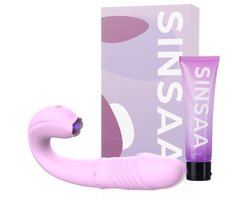 Sinsaa Lulu Tong Vibrator - Likende Tong Vibrator - Clitoris Zuiger - Dildo Vibrator - Likkende Tong - Bef Vibrator - Clitoris Stimulator - Sex Toys voor vrouwen - 10 Likstanden - 6 Stootstanden - Siliconen - Voor hem - Voor haar
