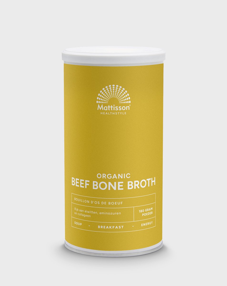 Goedkoopste Mattisson - Runder Botten Bouillon Biologisch - Beef Bone Broth - Bottenbouillon Rijk aan Eiwitten, Mineralen, Aminozuren & Collageen - 180 gram