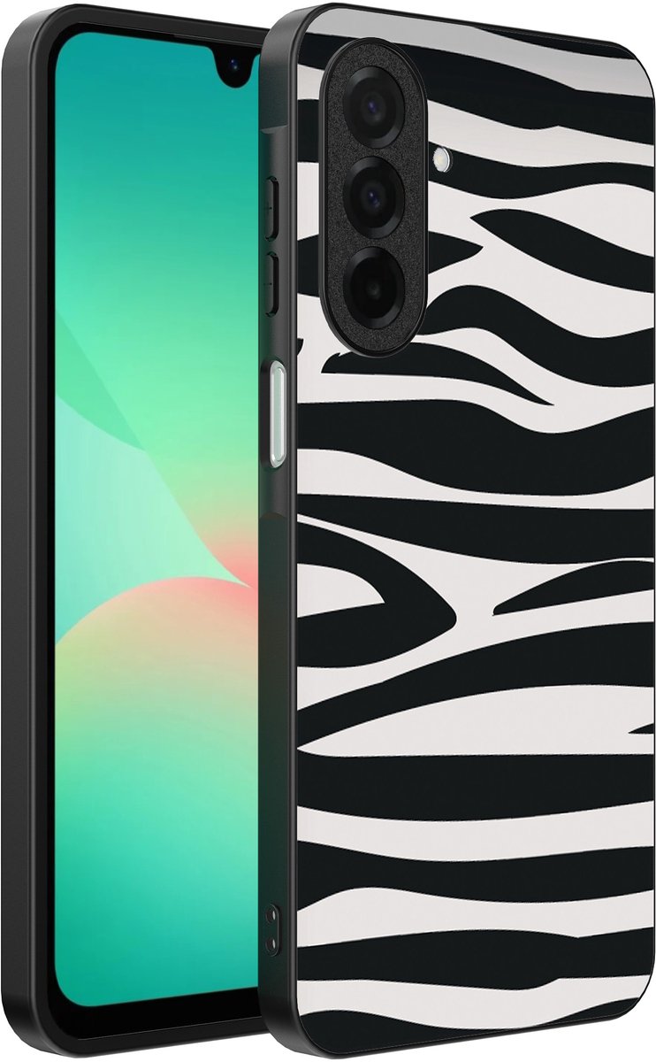 Smartphonica Telefoonhoesje Geschikt voor Samsung Galaxy A26 met zebra opdruk - TPU backcover case zebra design - Zwart Wit geschikt voor Samsung Galaxy A26