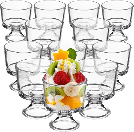 LOT 4 COUPE a glace fruits Arcoroc France verre torsadé rose - Vintage EUR 14,90 - FR