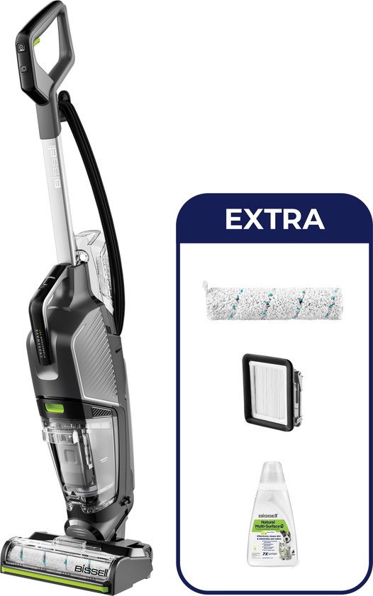 BISSELL CrossWave® HydroSteam Pet Steelstofzuiger met Dweilfunctie - Vloerreiniger met Snoer - Stoomreiniger Zonder Zak - Reinigingsmachine voor Tapijt & Harde Vloeren - Multi Surface Vacuum Cleaner - Perfect voor Huishoudens met Huisdieren - 3527N