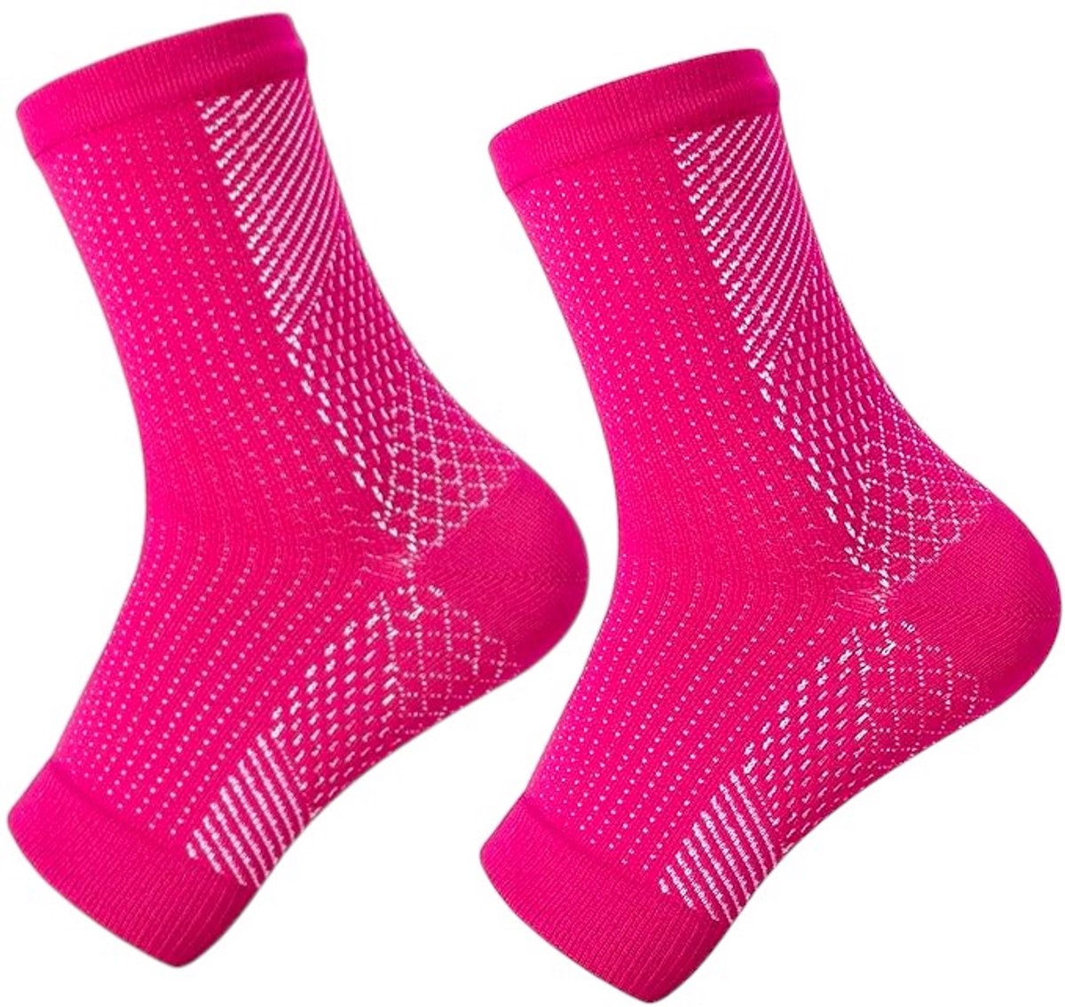 Klikkopers® - Neuropathie Sokken - Maat 43-46 - Compressie Sokken - Neuropathie Sokken Zonder Tenen - Compressiesokken - Slaapsokken - Bedsokken - Massagesokken - Roze