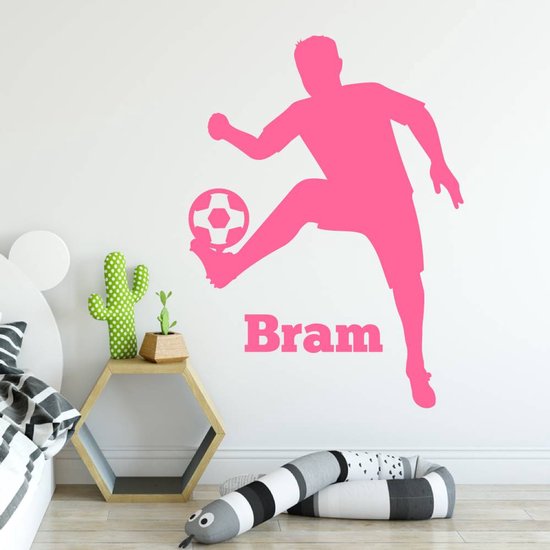 Muursticker voetbalspeler - Wit - 120 x 160 cm baby en kinderkamer - naam stickers baby en kinderkamer
