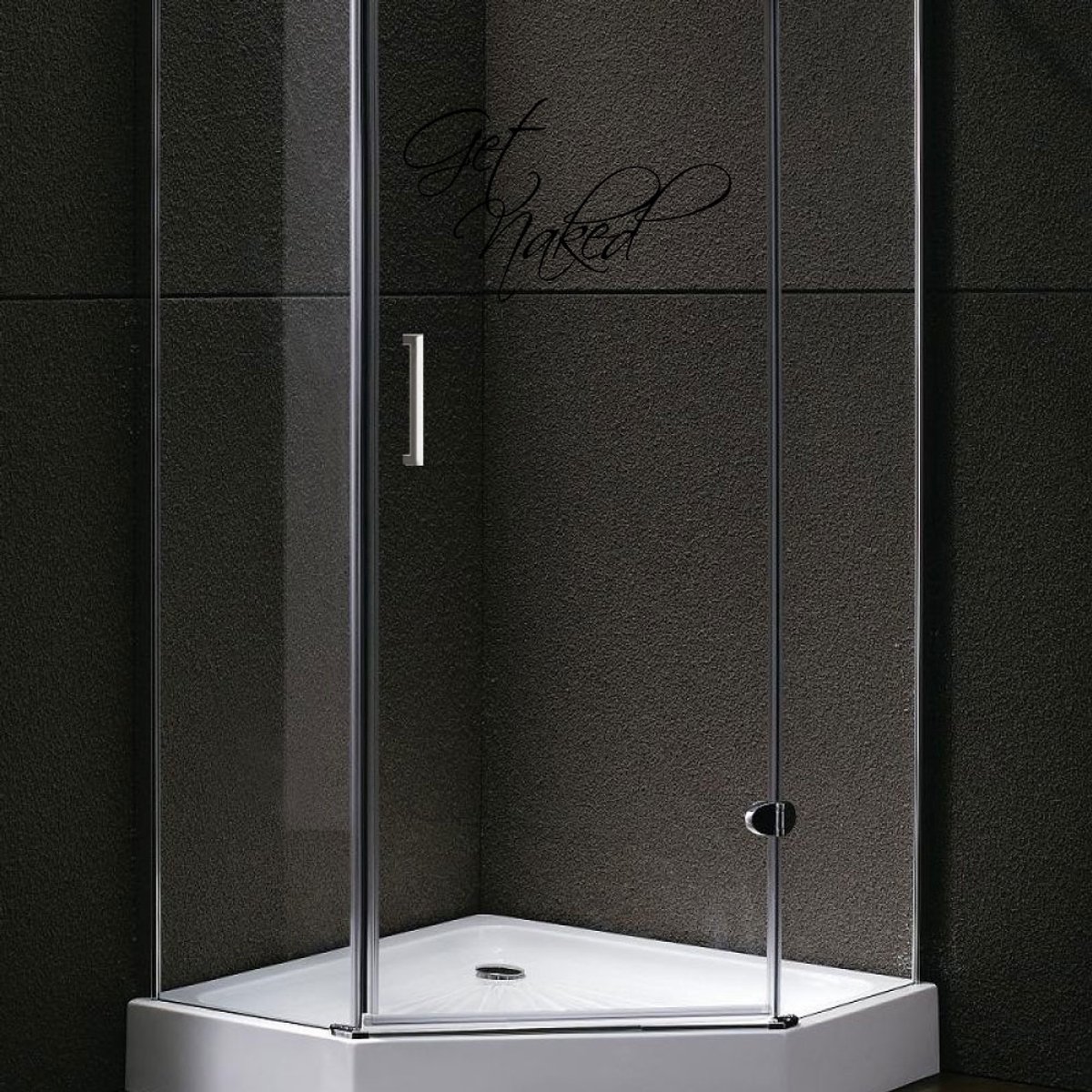 Muursticker Get naked - Zilver - 120 x 58 cm muurstickers badkamer
