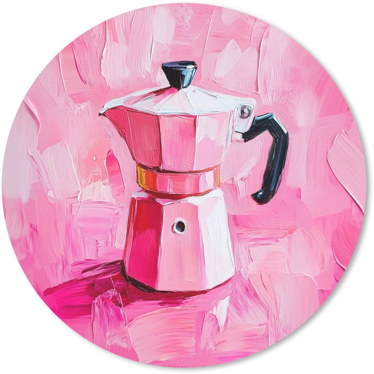 Muismat rond 20x20 cm - Mousepad Roze - Verf - Coffee - Ronde muismatten