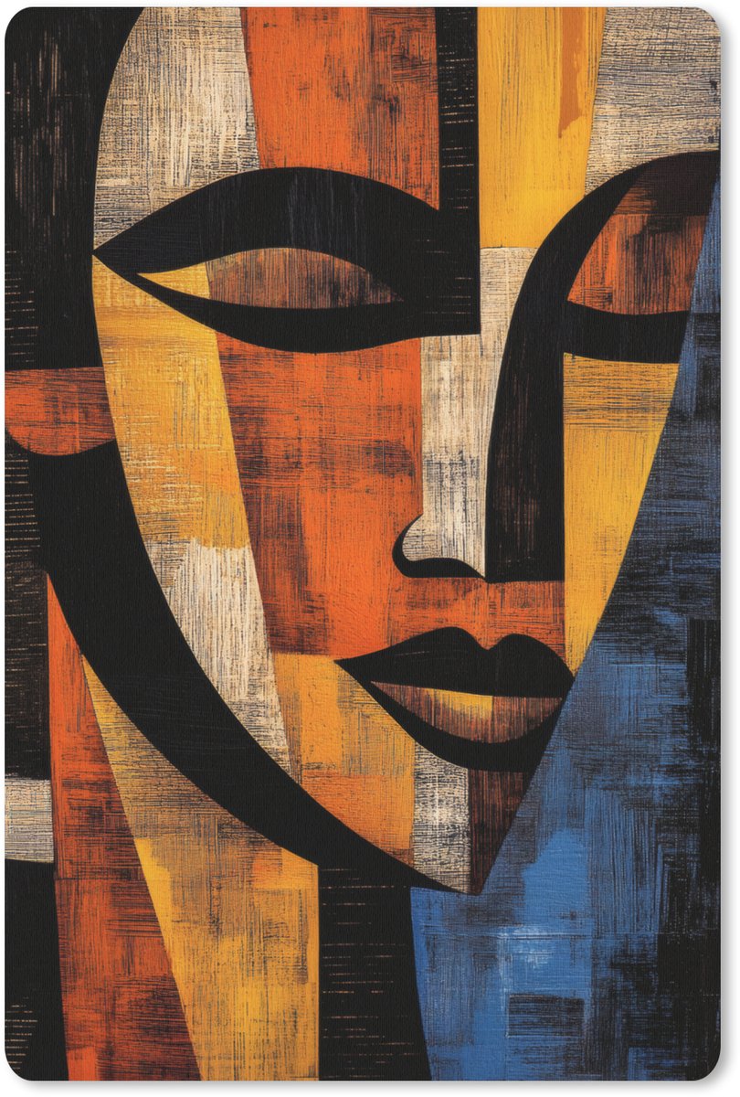 Muismat 18x27 cm - Mousepad Abstract - Portret - Kleurvakken - Muismatten