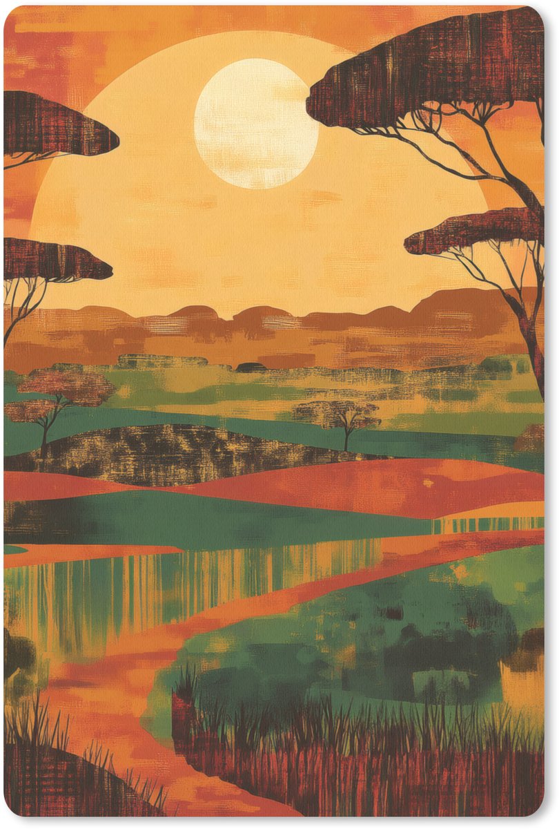 Muismat 18x27 cm - Mousepad Landschap - Afrikaans - Zon - Muismatten