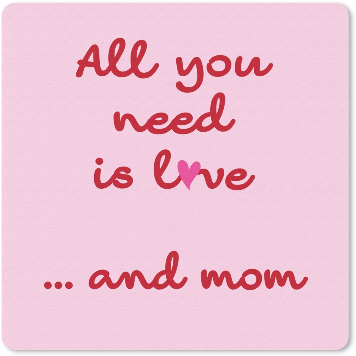 Muismat 30x30 cm - Mousepad Moeder - Love - Tekst - Rood - Muismatten