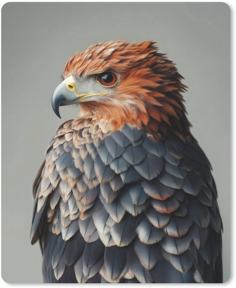 Muismat 19x23 cm - Mousepad Vogel - Realistisch - Veren - Bruin - Muismatten