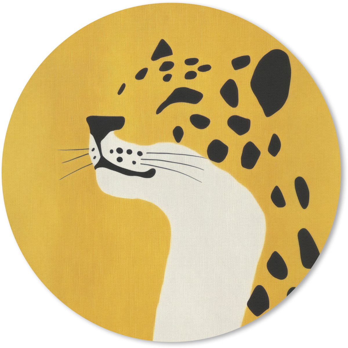 Muismat rond 20x20 cm - Mousepad Cheetah - Illustratie - Geel - Ronde muismatten