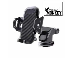 Yellow Monkey universele Telefoonhouder met zuignap met 3M Gel - Voorruit - Raam - Dashboard - Auto - universeel - Perfect voor Opel Rocks, Citroën Ami, Fiat Topolino, Aixam - Beste Getest