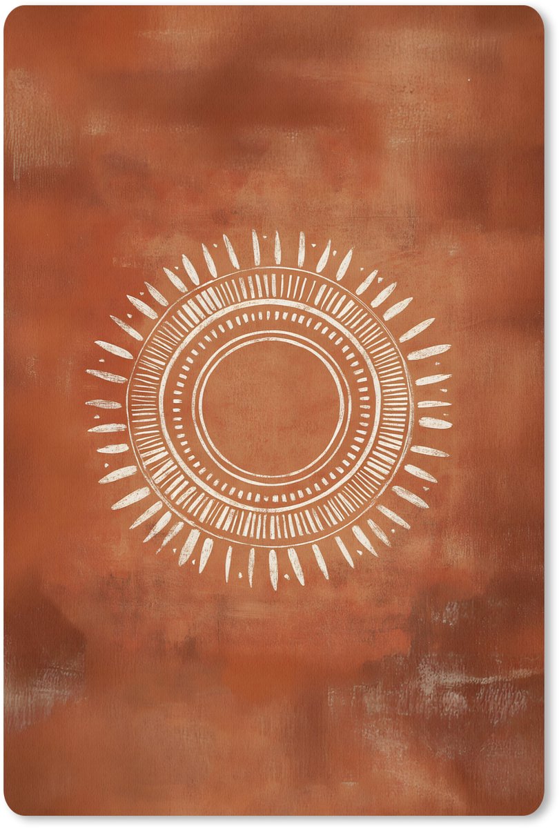 Muismat 18x27 cm - Mousepad Abstract - Lijnen - Zonnestralen - Roodbruin - Muismatten