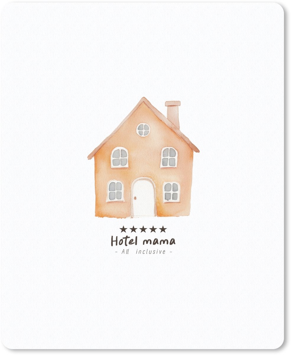 Muismat 19x23 cm - Mousepad Oranje - Huisje - Quote - Hotel - Muismatten