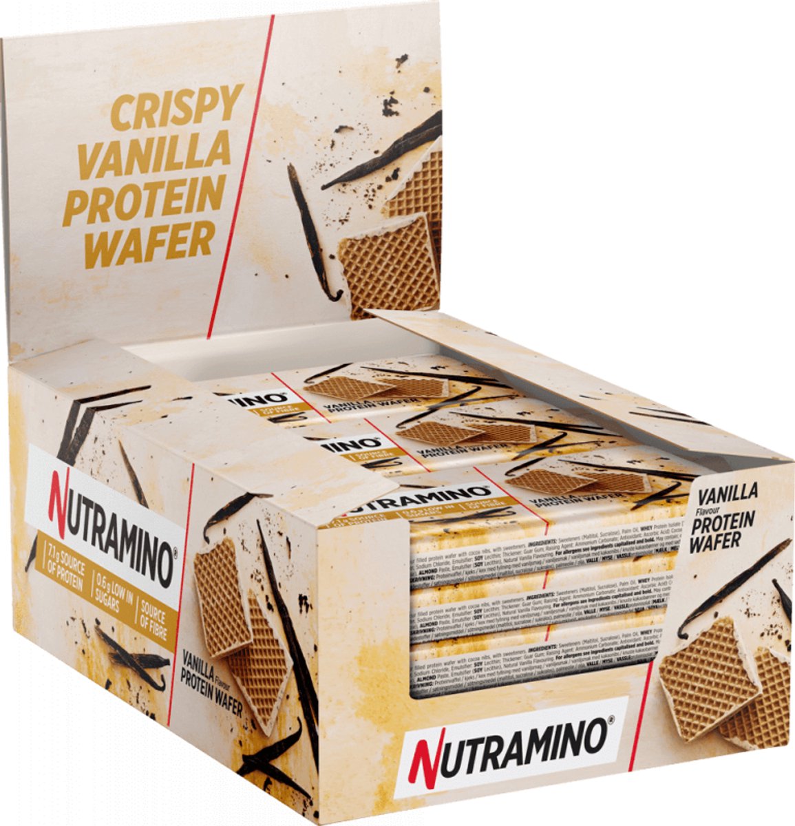 Goedkoopste Nutramino Nutra-Go Protein Wafer - Wafels Vanille - 12 x 39 gram