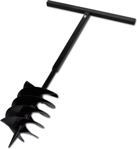 vidaXL Grondboor met handvat en schroefkop 200 mm (zwart) | bol.com