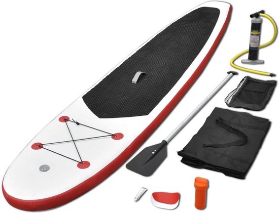 vertalen Beoordeling Oost vidaXL Stand Up Paddleboardset opblaasbaar rood en wit | bol.com