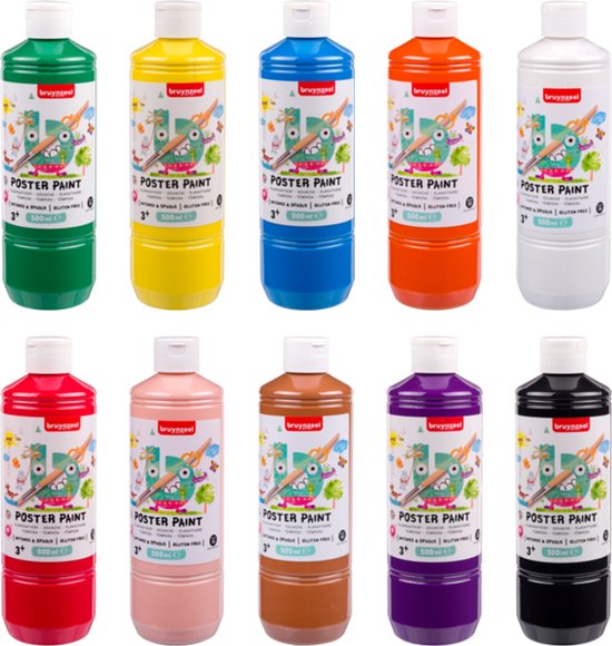 Assortiment de gouaches Bruynzeel 10x500ml
