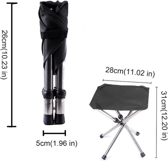 Campingstoel - Opvouwbaar Aluminium Frame - Lichtgewicht Oxford Stof - Outdoor Reizen - Compacte Vouwstoel - Volwassenen - Draagbaar - Zilver - Klein Formaat - 1 Stuk — afbeelding 3