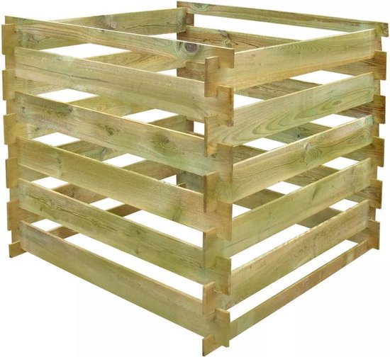 vidaXL Compostbak gelat vierkant 0,54 m³ hout