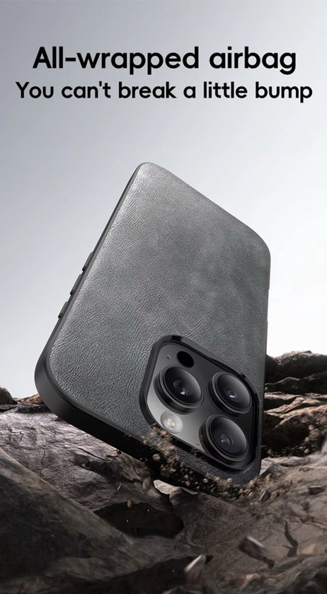 Étui MagSafe en cuir PU iPhone 15 Pro - Coque arrière - Étui iPhone - Étui en cuir iPhone .