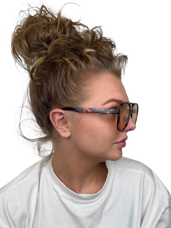 Retro Aviator Zonnebril - Luipaard/Bruin - Fashion Favorite van Merkloos — afbeelding 2