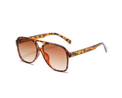 Retro Aviator Zonnebril - Luipaard/Bruin | Fashion Favorite