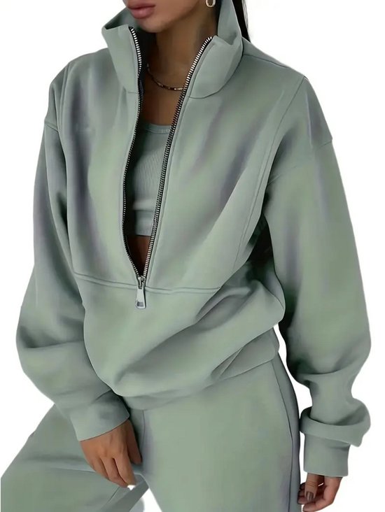 Bovista Joggingpak Dames - Huispak - Trainingspak - Volwassenen - Capuchon - Jogging Pak - Joggingbroeken - Broek - Hoodie - Groen - Maat L