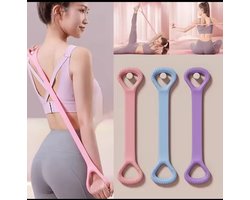 8-Figuur Yoga Stretchband – Elastische Weerstandsband voor Schouder, Rug & Been Oefeningen – Yoga & Fitness Tool