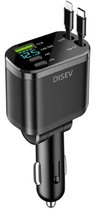 DISEV® - Autolader - 86W Autolader USB C - Autolader USB C & Lightning - Veilig en Compact - Auto snellader - 12-24V Auto Oplader - Sigaretten Aansteker Adapter - Autoaccessoires - Snellader
