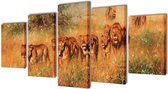 Canvas muurdruk set leeuw 200 x 100 cm
