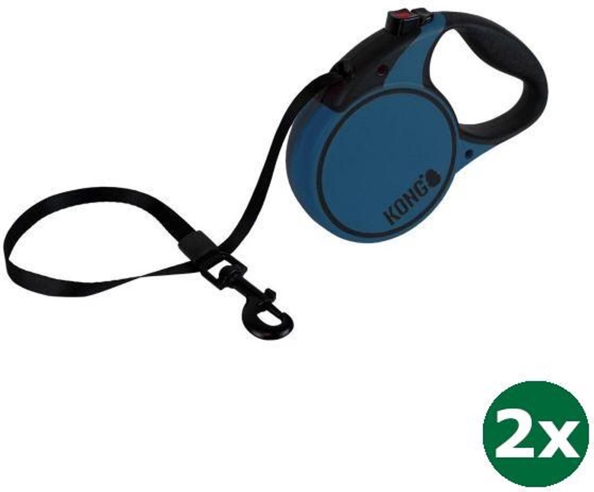 Kong rollijn voor hond terrain blauw 2x 5 mtr tot 50 kg
