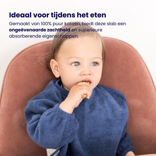 Bavoir Funnies à manches crème - Bavoir doux pour bébé - 100 % coton éponge - Facile à laver en machine - Bavoirs, bavoirs anti-bave, tabliers, tabliers salissants, bavoirs pour manger et jouer - Idéal pour manger, bricoler et jouer